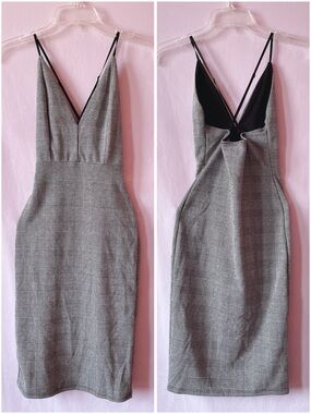 Studio 1011 Gray Plaid Bodycon Dress ▫️⚜️🤍